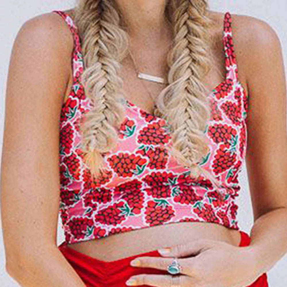 High waist maternity swimwear in red, designed for comfort and support during pregnancy