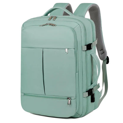 Large waterproof oxford cloth backpack for business travel with multiple pockets and 15.6 inch laptop compartment