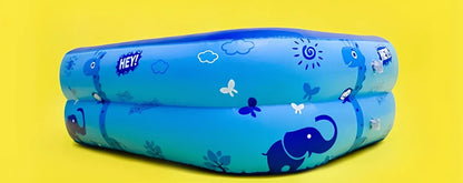 Baby inflatable swimming pool with bubble bottom measuring 120cm long x 80cm wide x 35cm high