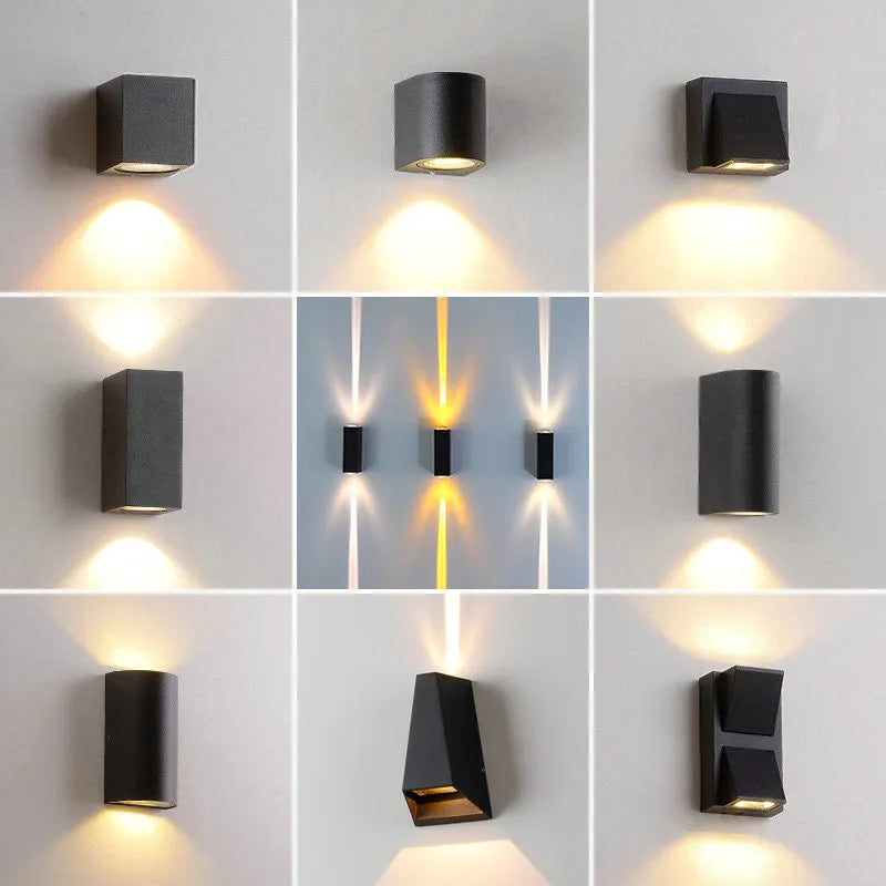 IP65 waterproof LED wall lamp with aluminium shell, 10 LED beads, 5W or 10W, warm white pure white neutral light