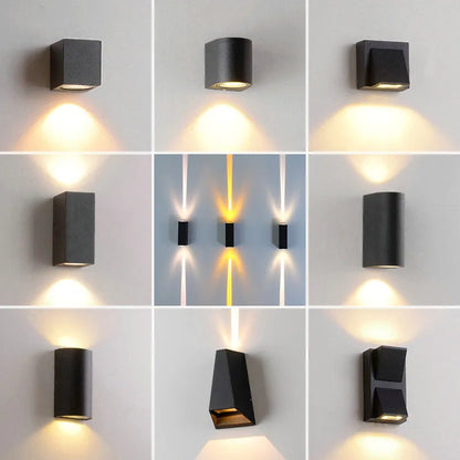 IP65 waterproof LED wall lamp with aluminium shell, 10 LED beads, 5W or 10W, warm white pure white neutral light