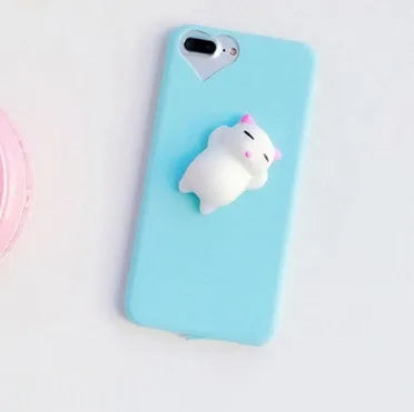 3D cartoon cat design silicone phone case for iPhone with soft TPU construction