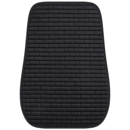 Linen car seat cushion three-piece protective pad with ventilation and sponge filler in black, black and red, grey, brown, or beige