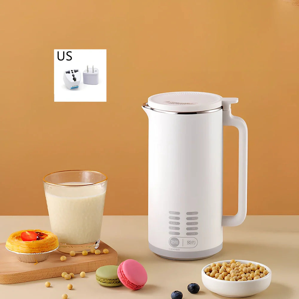 Green automatic soy milk machine with 600ml capacity and touch control display