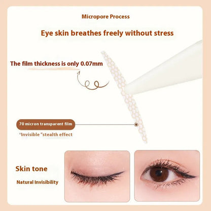 Double eyelid stickers roll with transparent lace adhesive patches for creating natural eyelid creases