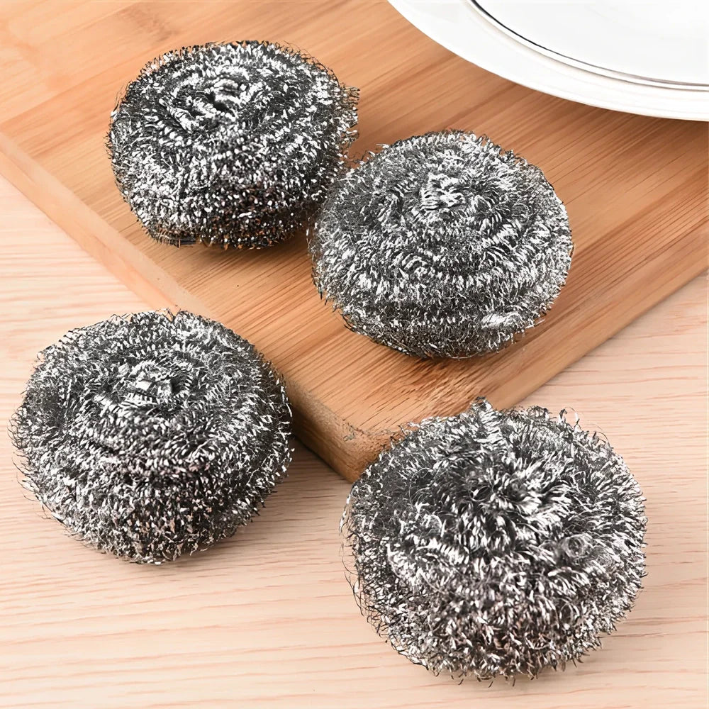 Magic eraser cotton nano emery sponge measuring 10x7x2.5cm with integrated 7cm steel ball for kitchen cleaning