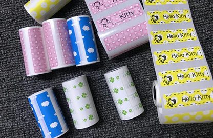 PerPage Mini wireless portable thermal printer paper in Regular, Label and Sticker types, with colour and Q3 or Q6 quantity options.