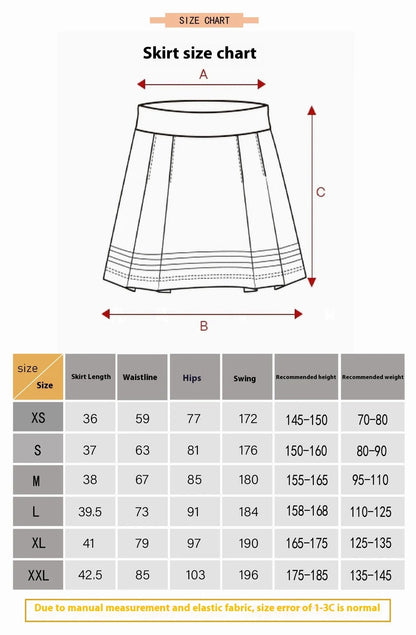 Women's blue high waist half-length sports skirt for golf tennis badminton activities