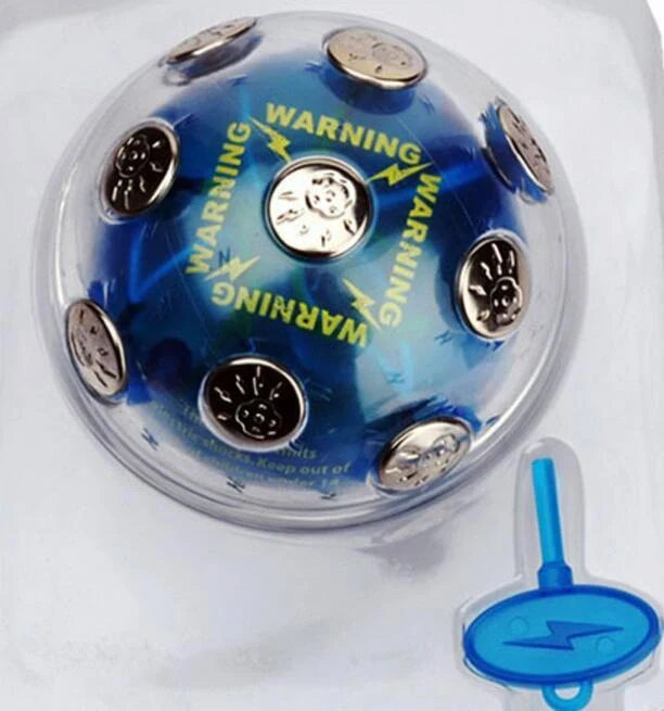 Mini Electric Shocking Ball prank toy in blue, safe and fun for teenagers