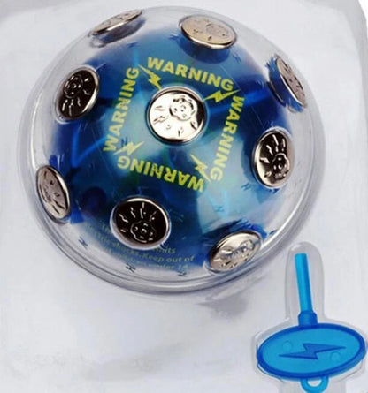 Mini Electric Shocking Ball prank toy in blue, safe and fun for teenagers