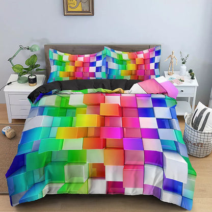 Nordic style 3D digital printing bedding set with vibrant, fade-resistant designs