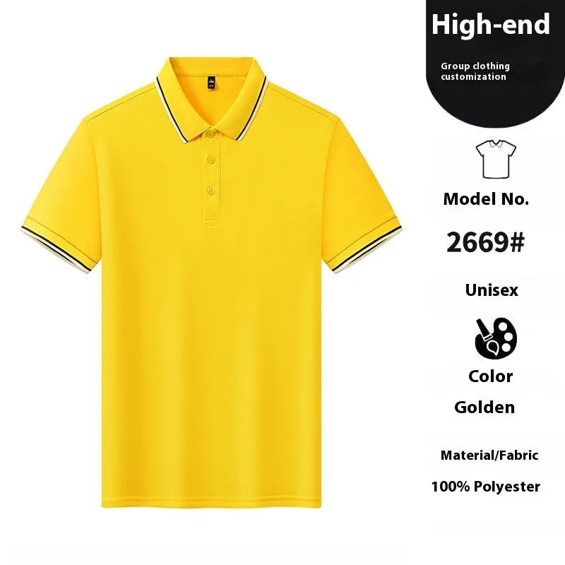 Man modelling a thin, short-sleeved nylon polo shirt in a straight cut, available in multiple colours.