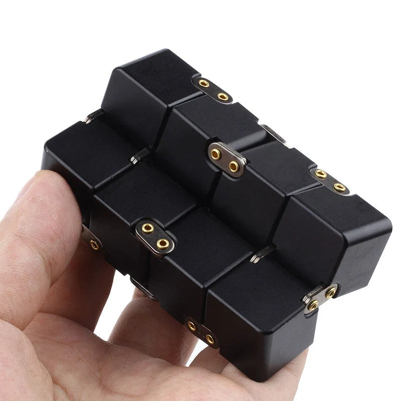 Infinity Cube decompression toy in zinc alloy with 360-degree rotation capability