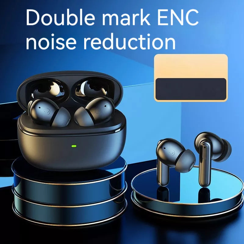 Wireless Bluetooth Noise Reduction In-ear Headphones in white and black with noise cancellation