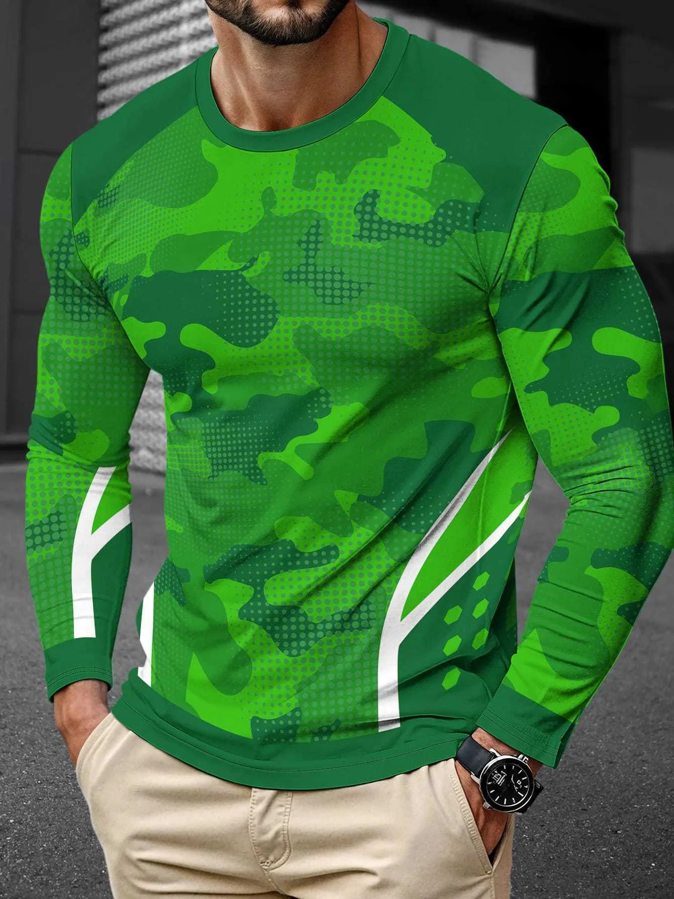 Men's long sleeve milk silk pullover in round neck style showing multiple colour options