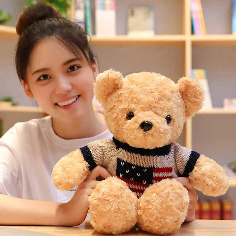 45cm grey teddy bear plush toy with soft fabric and PP cotton filling