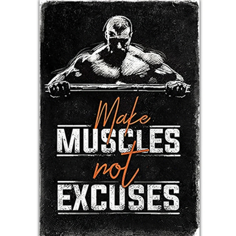 Gym motivational canvas poster measuring 7.8x11.8 inches with modern design in four colour schemes