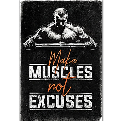 Gym motivational canvas poster measuring 7.8x11.8 inches with modern design in four colour schemes