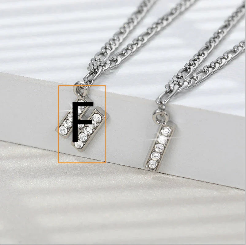 Personalized Stainless Steel Letter Anklet with Sparkling Zircon Accents