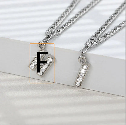 Personalized Stainless Steel Letter Anklet with Sparkling Zircon Accents