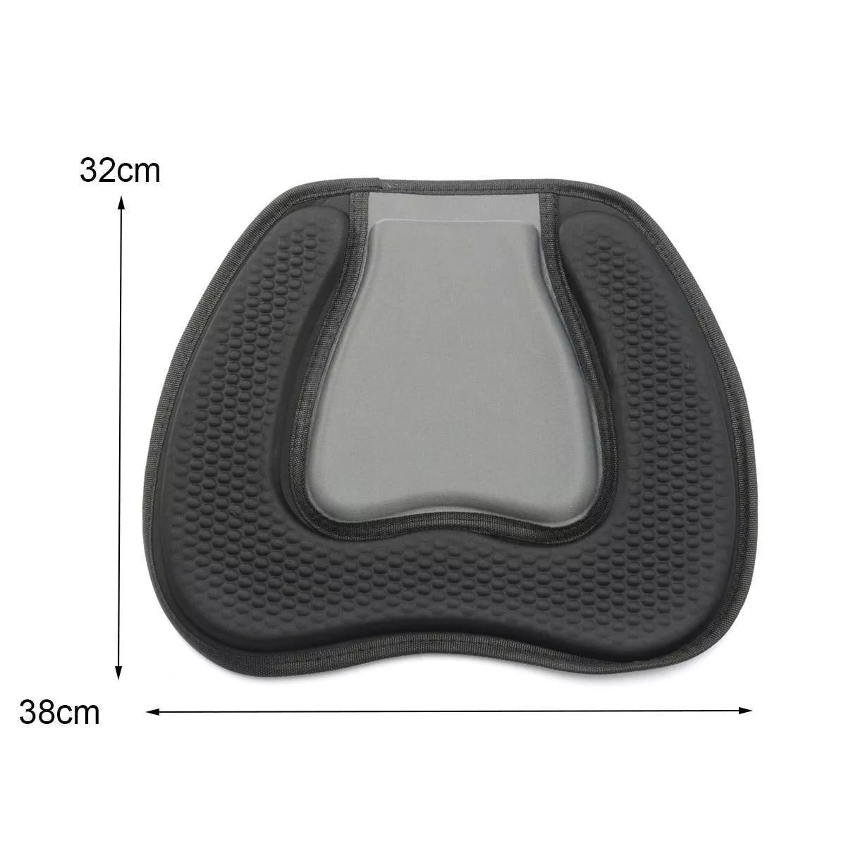 Black EVA kayak cushion for enhanced comfort and durability, size 38x32 cm