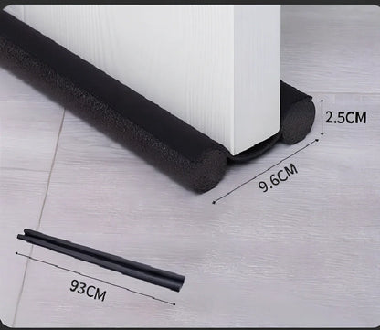 White flexible door bottom sealing strip measuring 21x15x6.5cm for noise reduction