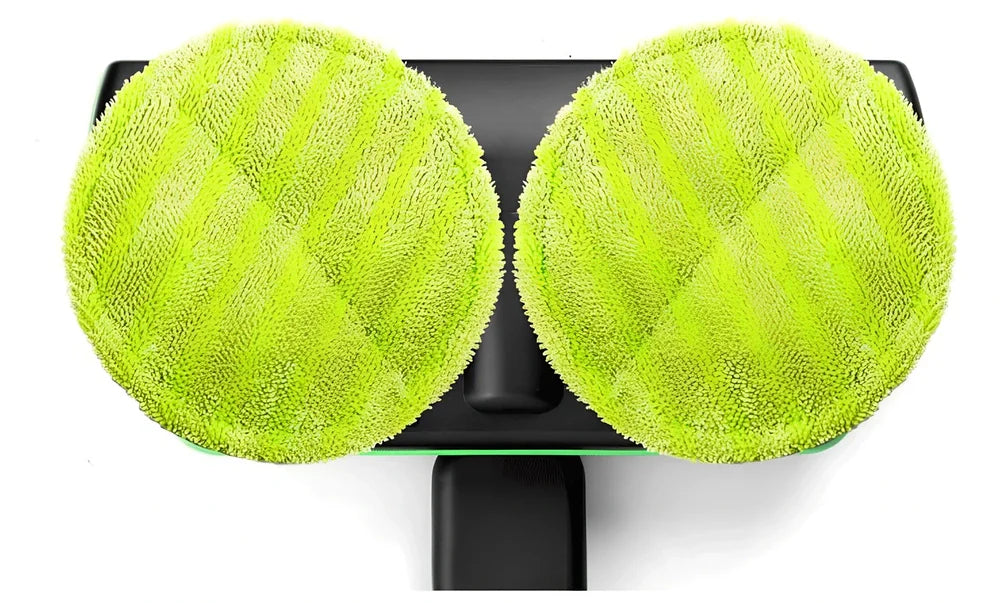 Wireless rotating electric mop with dual cleaning heads and rechargeable battery for cordless floor washing