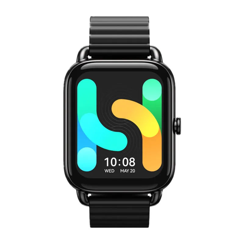 HAYLOU RS4 Plus smartwatch in Black with AMOLED display showing fitness stats