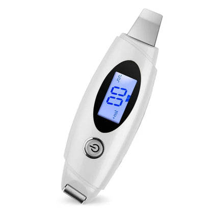 Star silver ultrasonic beauty instrument with adjustable vibration, plug charging, and fixed brush head