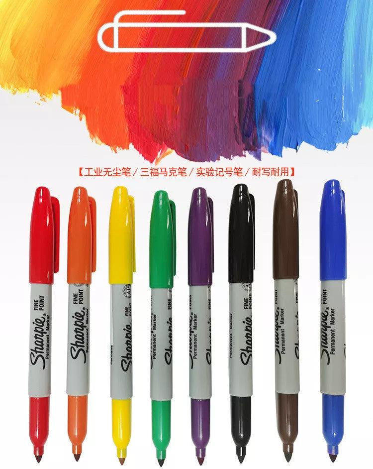 Dustless industrial marking pen with 5000 feet writing capacity in eight colors