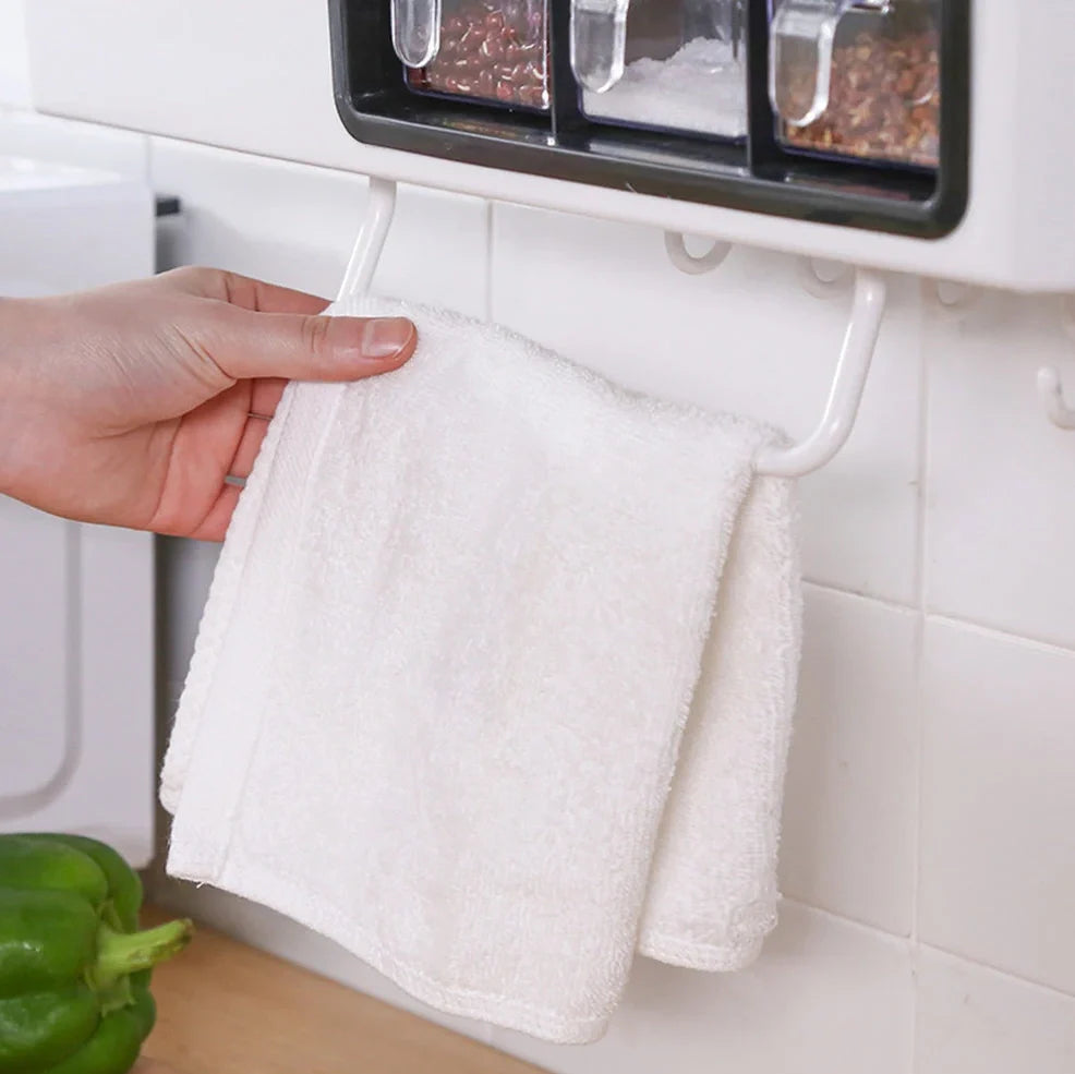 White wall-mounted plastic storage jar with pull-out transparent drawers for seasonings and kitchen utensils, dimensions 43.5cm x 16.7cm x 15.7cm