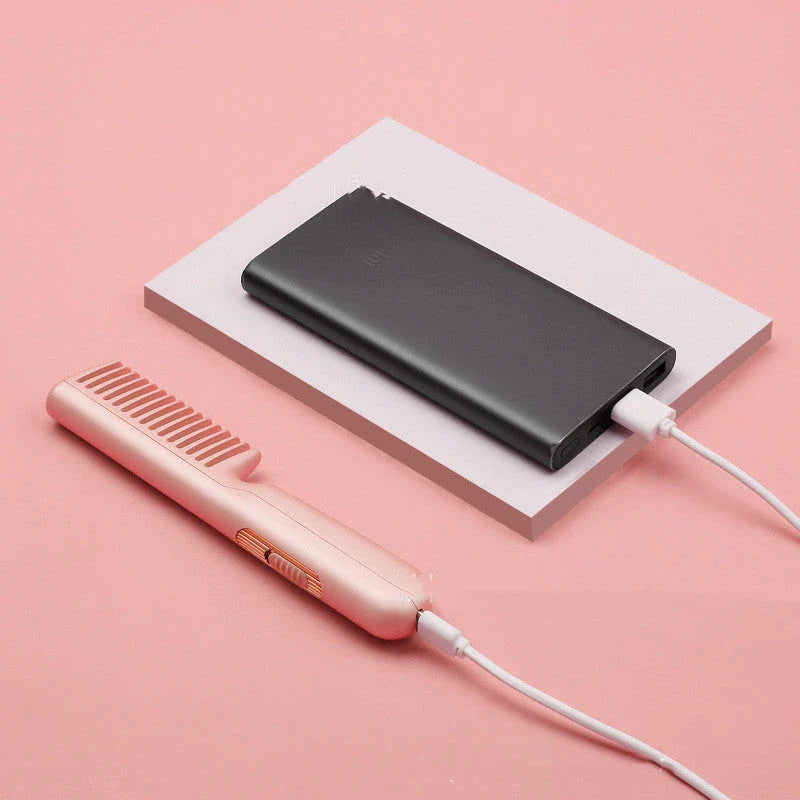 Wireless hair straightening comb with integrated styling features for salon-quality results at home