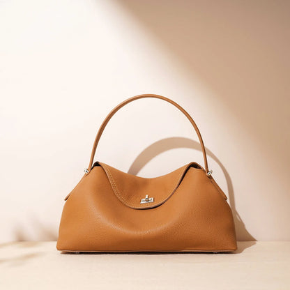 Cowhide leather shoulder messenger bag with pillow shape in multiple colour options