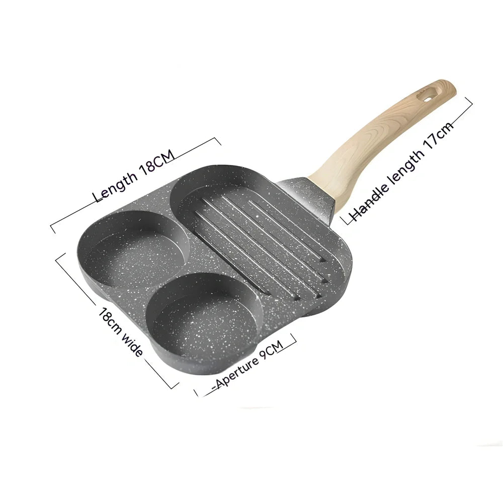 28cm aluminium alloy Japanese frying pan with non-stick coating and composite bottom
