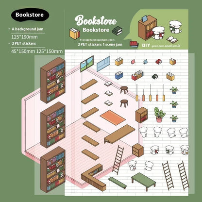 Capabala pre-cut landscaping hand account stickers in eight shop-themed colours on a white background.