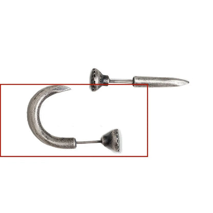 S925 sterling silver single stud earring featuring a straight or curved nail punk design.