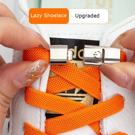Slip-on shoelaces with elastic lock, available in a variety of colors for comfortable, no-tie shoe fastening