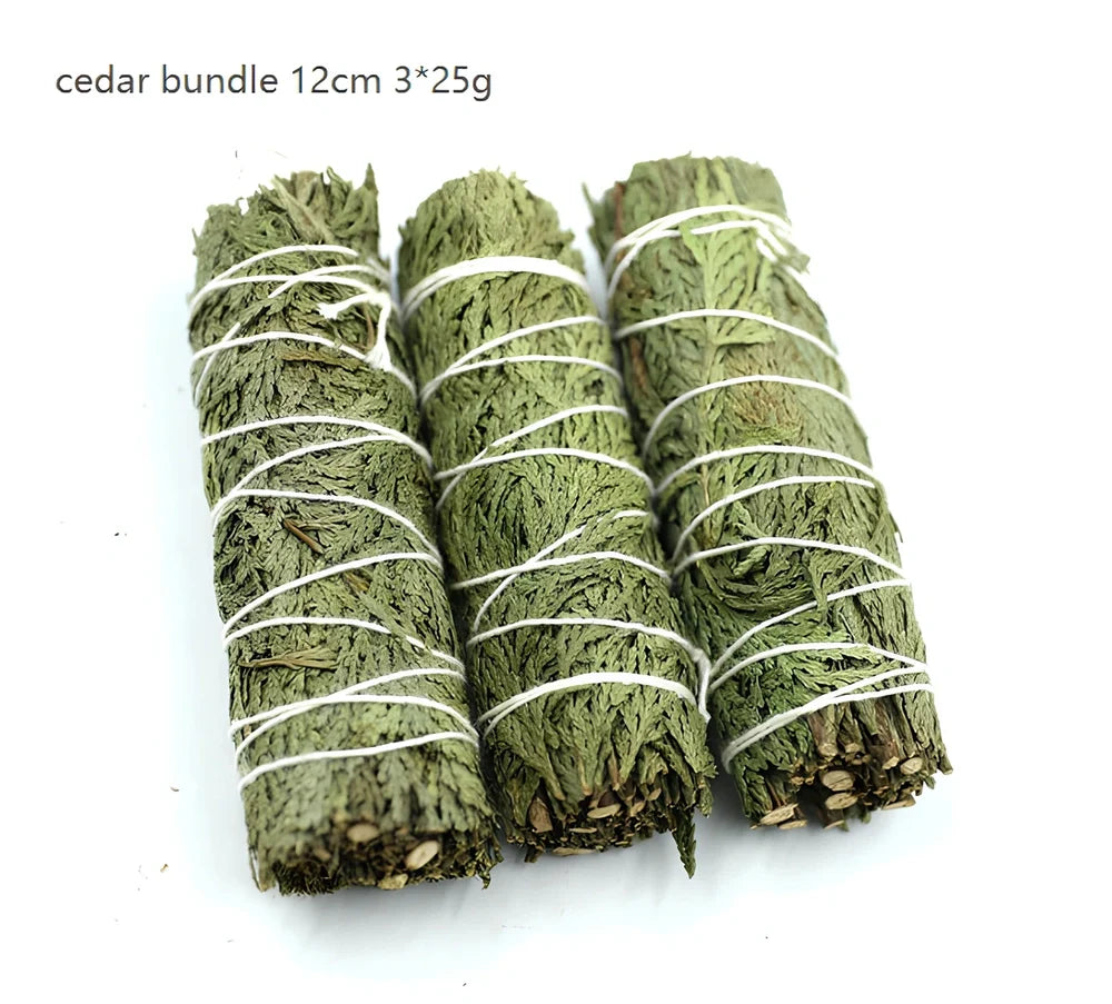 18cm white sage pure leaf bundle, 70g weight, for 2-hour space purification and crystal cleansing