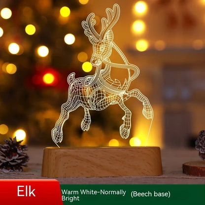 Cozy 3D acrylic LED Christmas lamp with festive holiday designs for warm, inviting décor