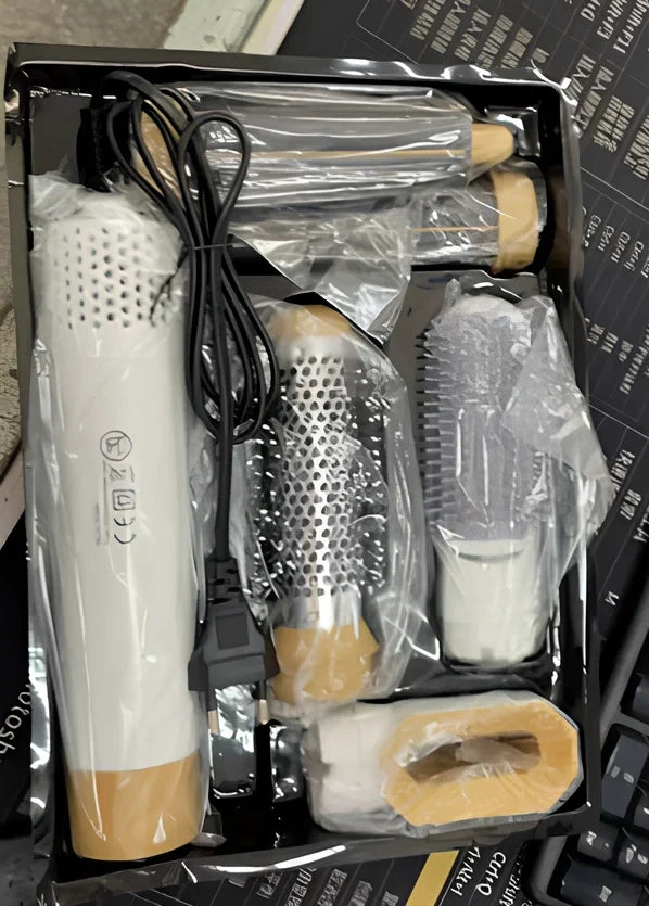 Multifunctional hot air curling iron in six colours with constant temperature technology and UK electrical compatibility