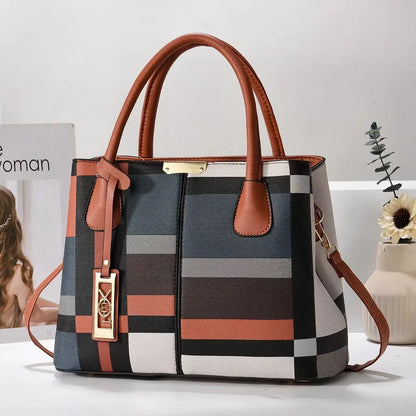 Soft PU leather large capacity shoulder bag in a horizontal square shape with an adjustable strap