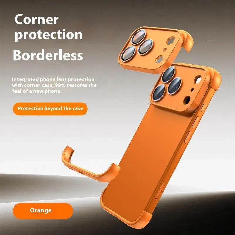 iPhone 17 series phone case in black, orange, grey, and desert colour options showing simple design