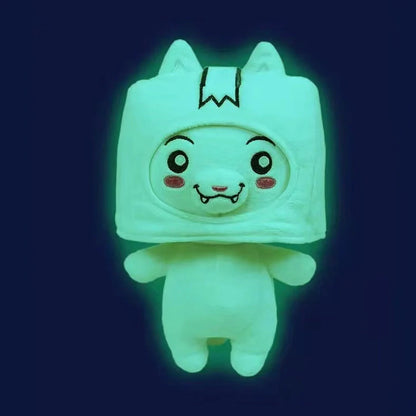 White Cloud Cat luminous ghost doll plush toy showing glow features with cotton texture, approximately 20-25cm height
