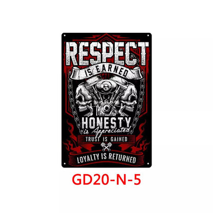 Retro tin painting wall hanging with American retro design, 30x20cm