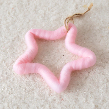 19cm wool felt snowflake and 13cm star Christmas tree decorations with laser-cut details