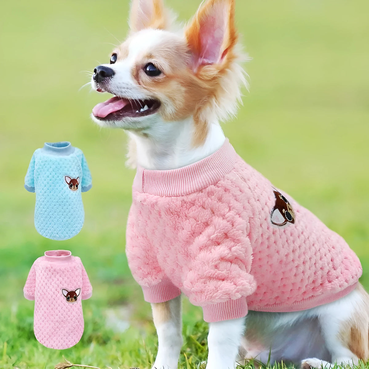 Winter soft warm pet jacket coat for small medium dogs in Blue Coffee Pink Purple, sizes S to XXL