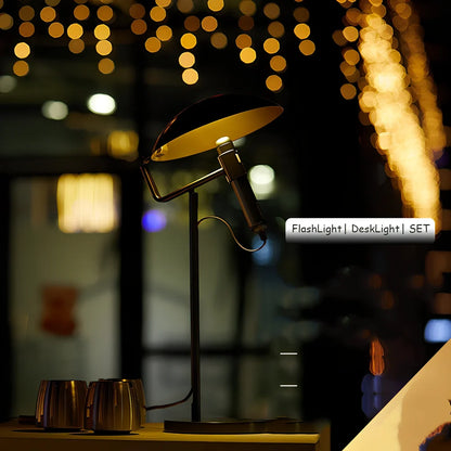 Grey metal USB LED desk lamp with 45cm height and push button switch for study lighting