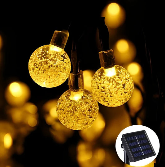 6.5-metre solar LED string lights with 30 bulbs for outdoor garden decoration