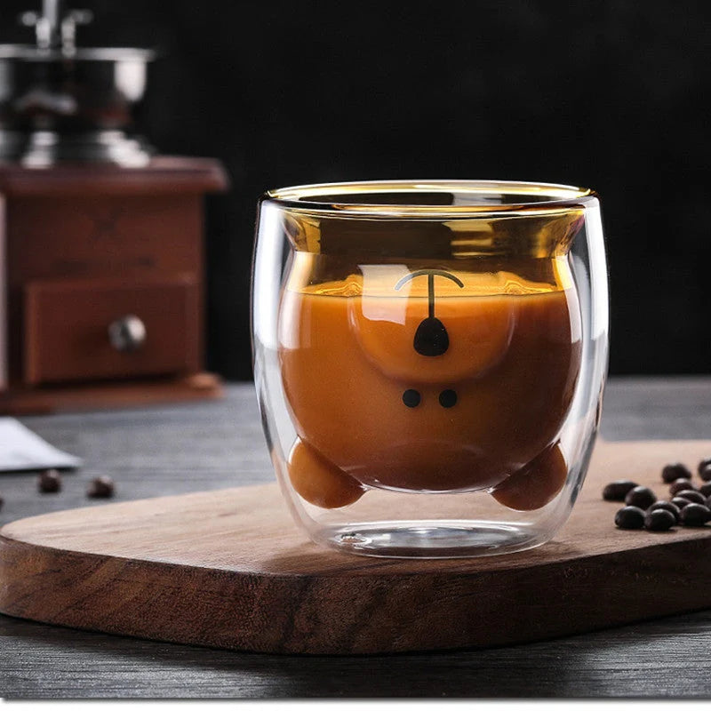 Double layer panda skull wine cup with Christmas tree design inside