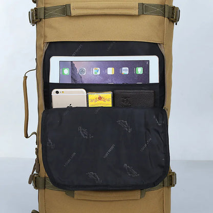 50L military tactical backpack in Camo Sand, Digital Camo, Khaki, Military Green, White Camouflage, and Black, 30 x 56 x 19cm